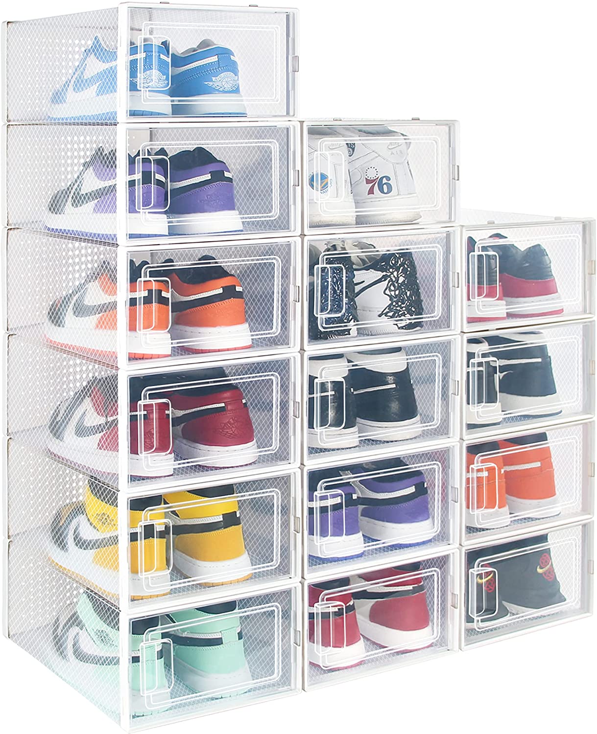 15 Pack Shoe Plastic Storage Boxes | plastic box manufacturers